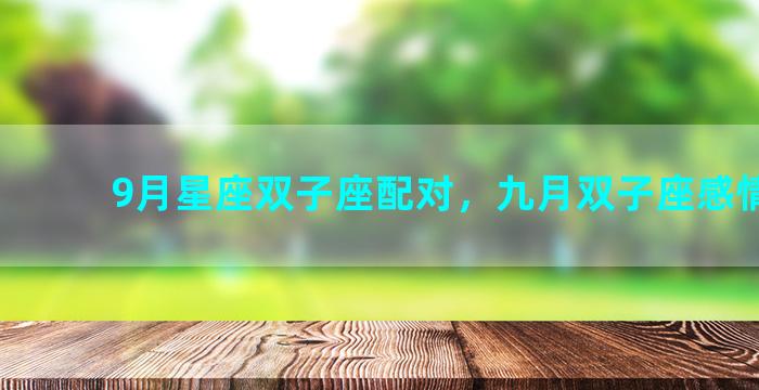 9月星座双子座配对，九月双子座感情运势