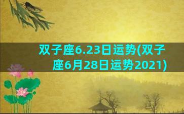 双子座6.23日运势(双子座6月28日运势2021)