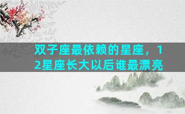 双子座最依赖的星座，12星座长大以后谁最漂亮