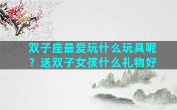 双子座最爱玩什么玩具呢？送双子女孩什么礼物好