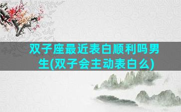 双子座最近表白顺利吗男生(双子会主动表白么)
