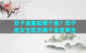 双子座最配哪个座？双子座女生吃定哪个星座男生