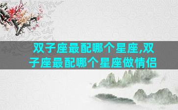 双子座最配哪个星座,双子座最配哪个星座做情侣