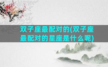 双子座最配对的(双子座最配对的星座是什么呢)