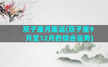 双子座月底运(双子座9月至12月的综合运势)