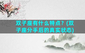 双子座有什么特点？(双子座分手后的真实状态)