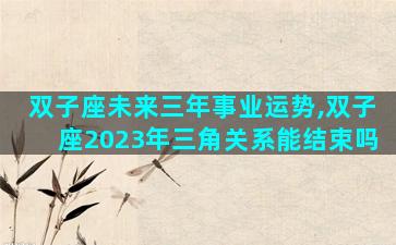 双子座未来三年事业运势,双子座2023年三角关系能结束吗