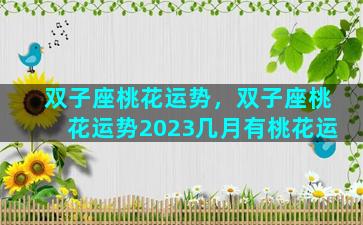 双子座桃花运势，双子座桃花运势2023几月有桃花运