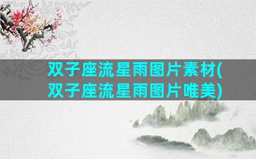 双子座流星雨图片素材(双子座流星雨图片唯美)