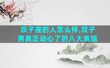 双子座的人怎么样,双子男真正动心了的八大表现