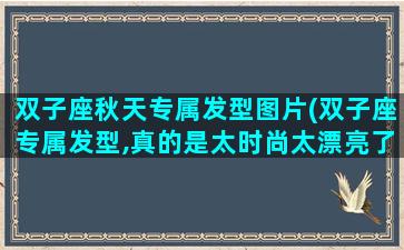 双子座秋天专属发型图片(双子座专属发型,真的是太时尚太漂亮了,你们学会了吗)