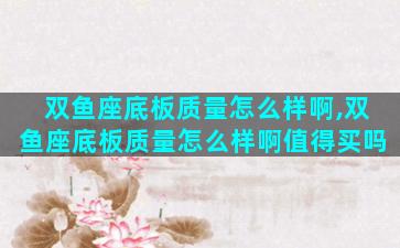 双鱼座底板质量怎么样啊,双鱼座底板质量怎么样啊值得买吗