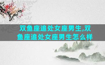 双鱼座追处女座男生,双鱼座追处女座男生怎么样