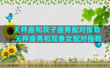 天秤座和双子座男配对指数,天秤座男和双鱼女配对指数