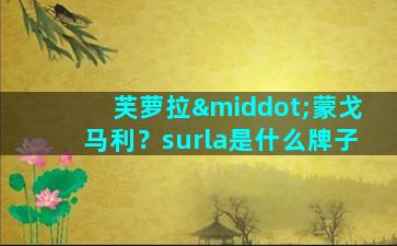 芙萝拉·蒙戈马利？surla是什么牌子