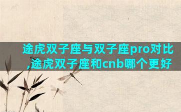 途虎双子座与双子座pro对比,途虎双子座和cnb哪个更好